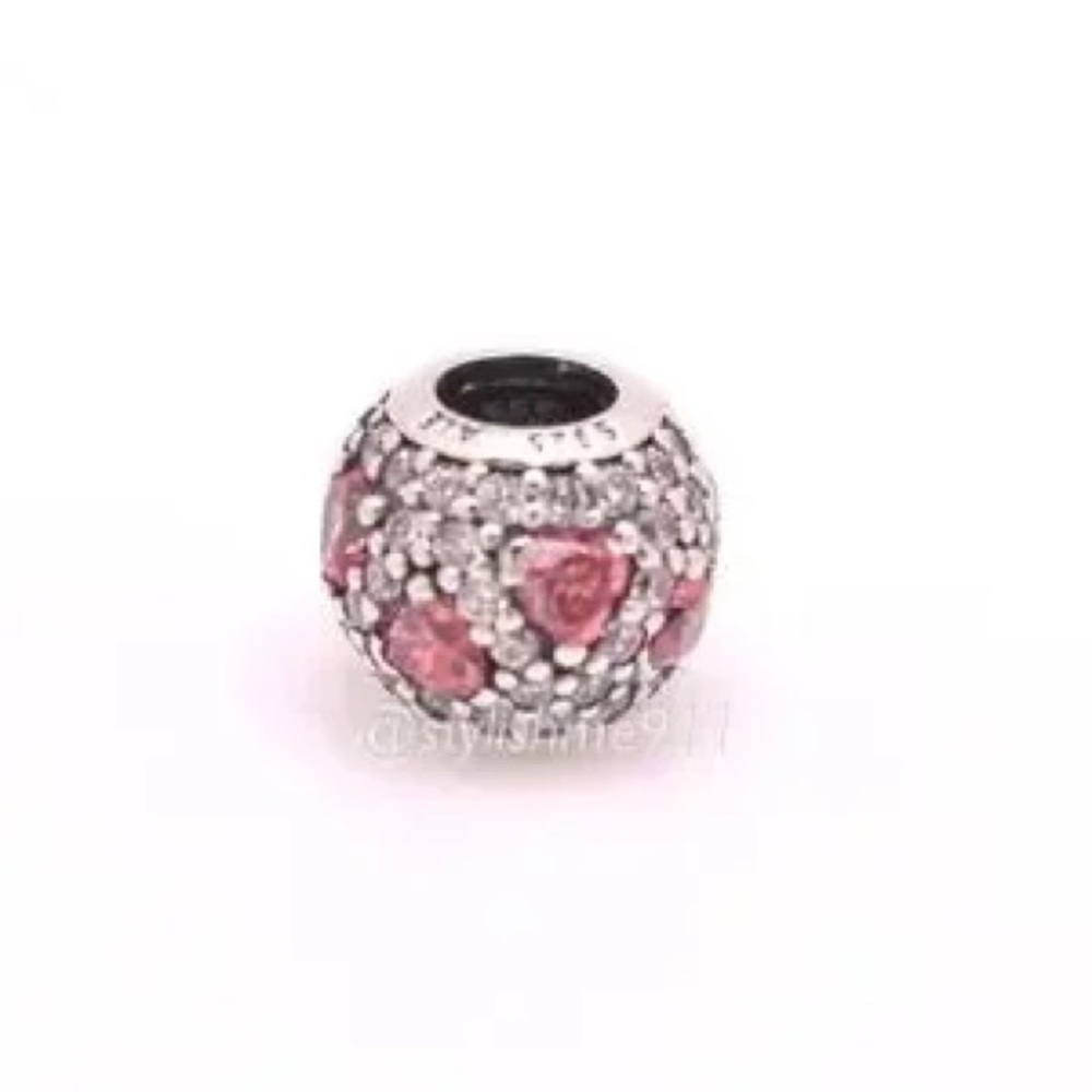Elegant Silver and Pink Charm Bead